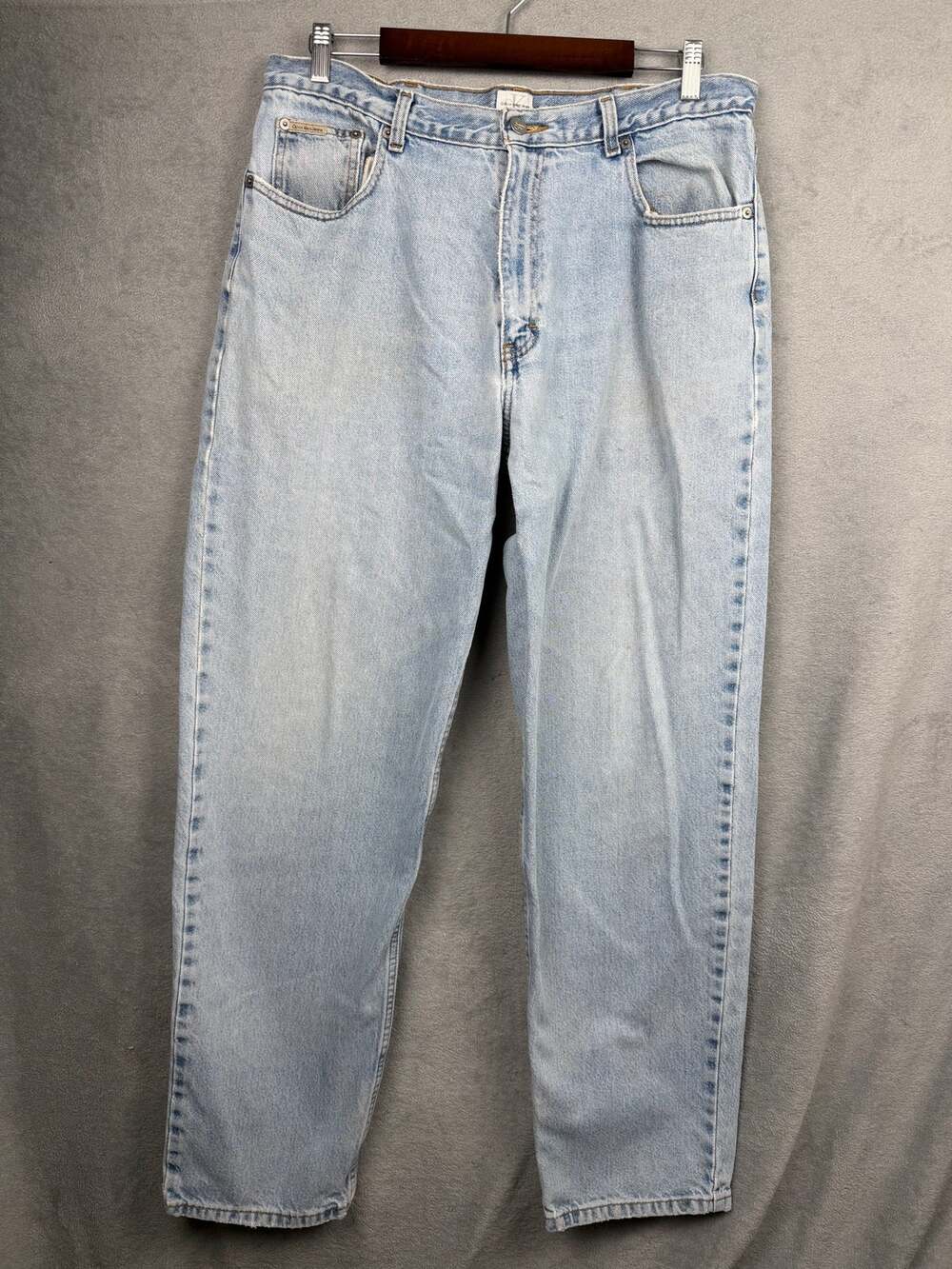 Vintage 90s Calvin Klein Jeans Mens 38x34 Easy Fit Light Stone Wash Straight Leg